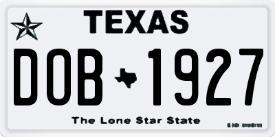 TX license plate DOB1927
