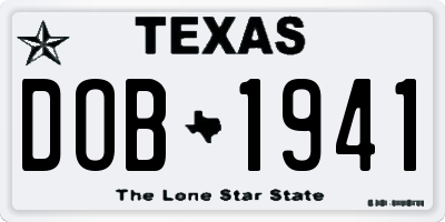 TX license plate DOB1941