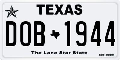 TX license plate DOB1944