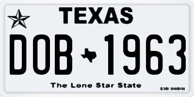 TX license plate DOB1963
