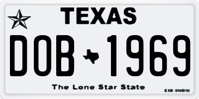 TX license plate DOB1969