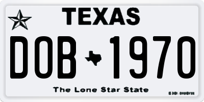 TX license plate DOB1970