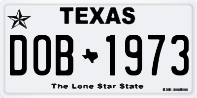 TX license plate DOB1973