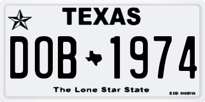 TX license plate DOB1974