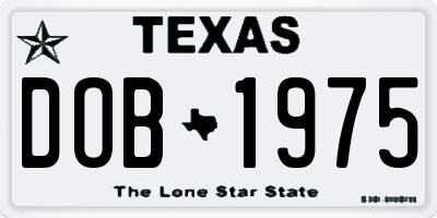 TX license plate DOB1975