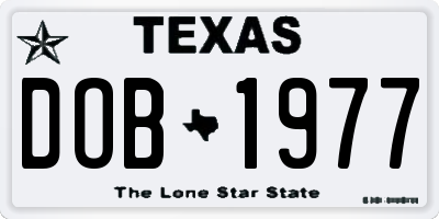 TX license plate DOB1977