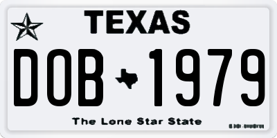 TX license plate DOB1979