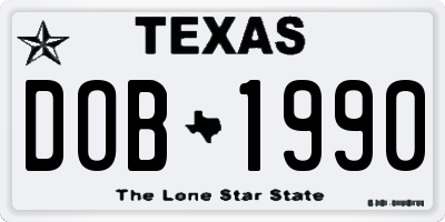 TX license plate DOB1990