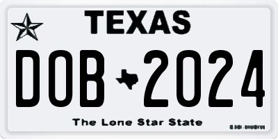 TX license plate DOB2024