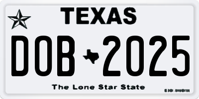 TX license plate DOB2025