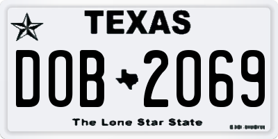 TX license plate DOB2069