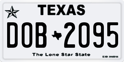 TX license plate DOB2095