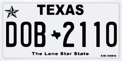 TX license plate DOB2110