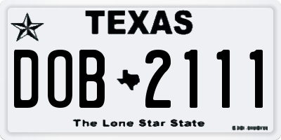 TX license plate DOB2111