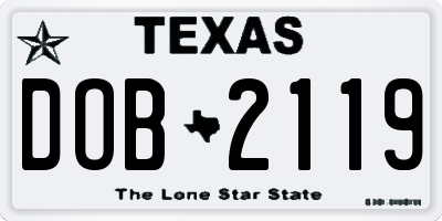 TX license plate DOB2119