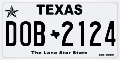 TX license plate DOB2124