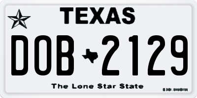 TX license plate DOB2129