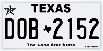 TX license plate DOB2152