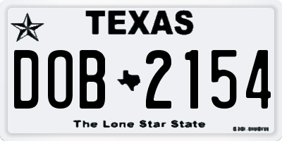 TX license plate DOB2154