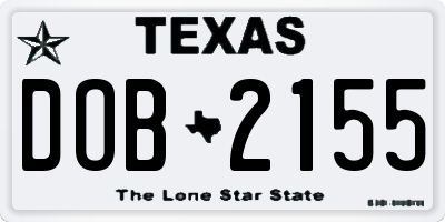 TX license plate DOB2155