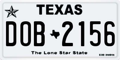 TX license plate DOB2156