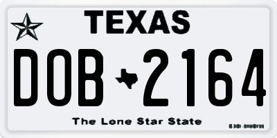 TX license plate DOB2164