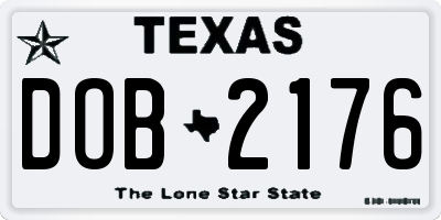 TX license plate DOB2176