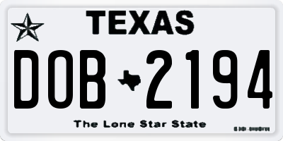TX license plate DOB2194