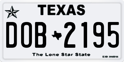 TX license plate DOB2195