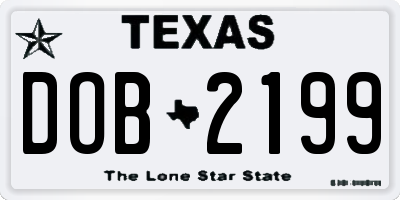 TX license plate DOB2199