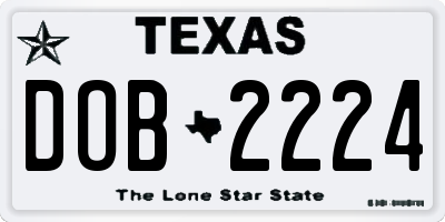 TX license plate DOB2224