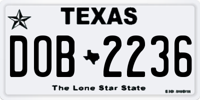 TX license plate DOB2236