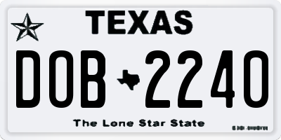 TX license plate DOB2240