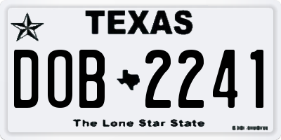 TX license plate DOB2241