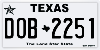 TX license plate DOB2251
