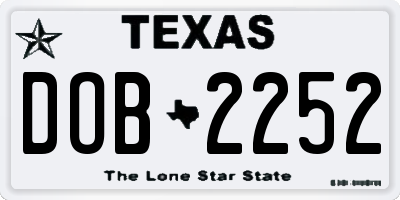 TX license plate DOB2252