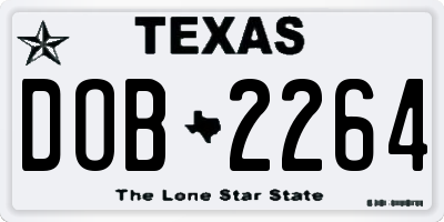 TX license plate DOB2264