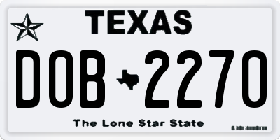 TX license plate DOB2270