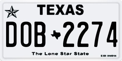 TX license plate DOB2274