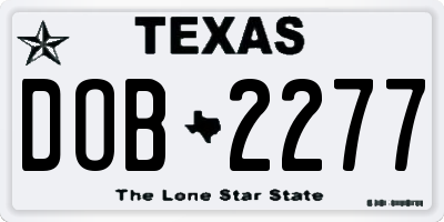 TX license plate DOB2277
