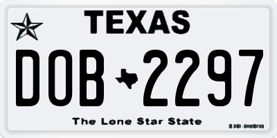 TX license plate DOB2297