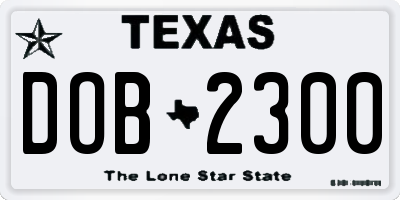 TX license plate DOB2300