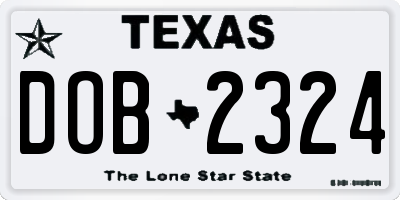 TX license plate DOB2324