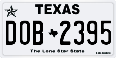 TX license plate DOB2395