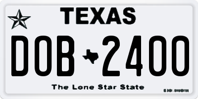 TX license plate DOB2400