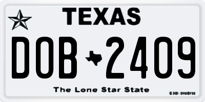 TX license plate DOB2409