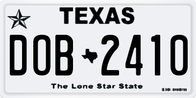 TX license plate DOB2410