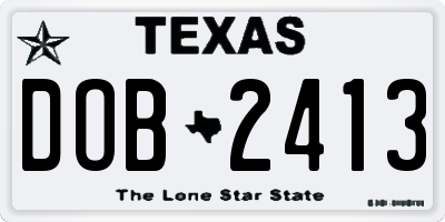 TX license plate DOB2413