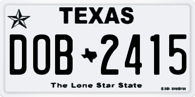 TX license plate DOB2415