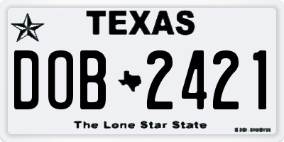 TX license plate DOB2421